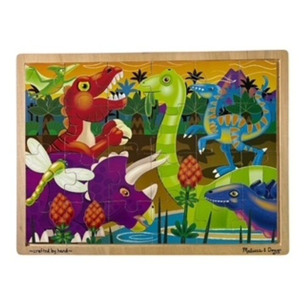 Melissa & Doug Fresh Start Prehistoric Sunset 24 Piece Wooden Jigsaw Puzzle 2936